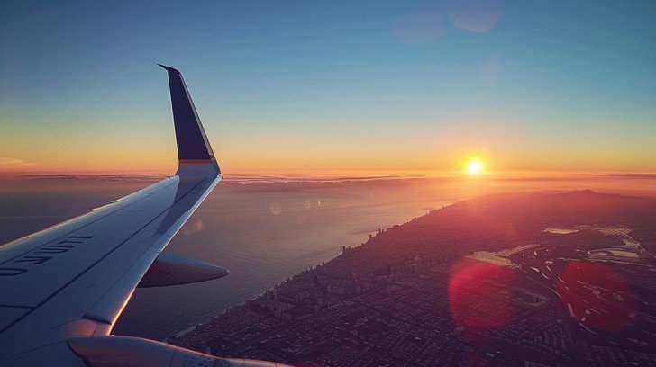 sunset-flight-view-stockcake
